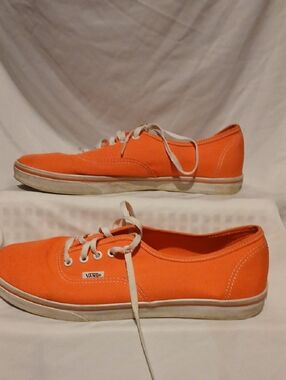 Vans Orange Canvas Low-Top Sneakers with White Laces